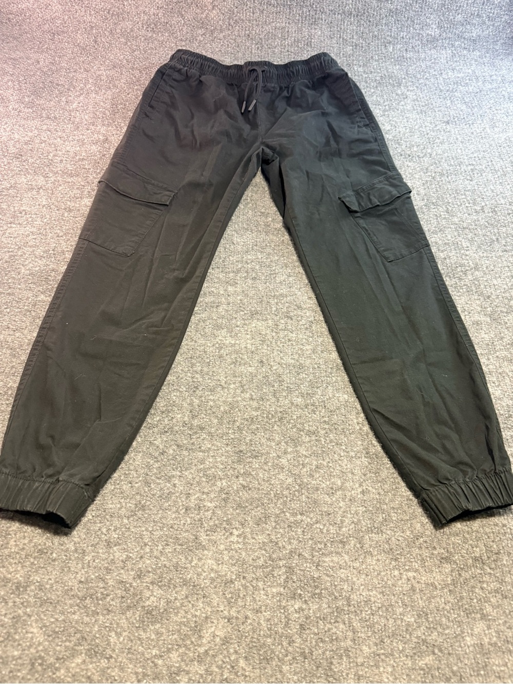 Denim&Co Black Cargo Jogger Pants with Elastic Waist